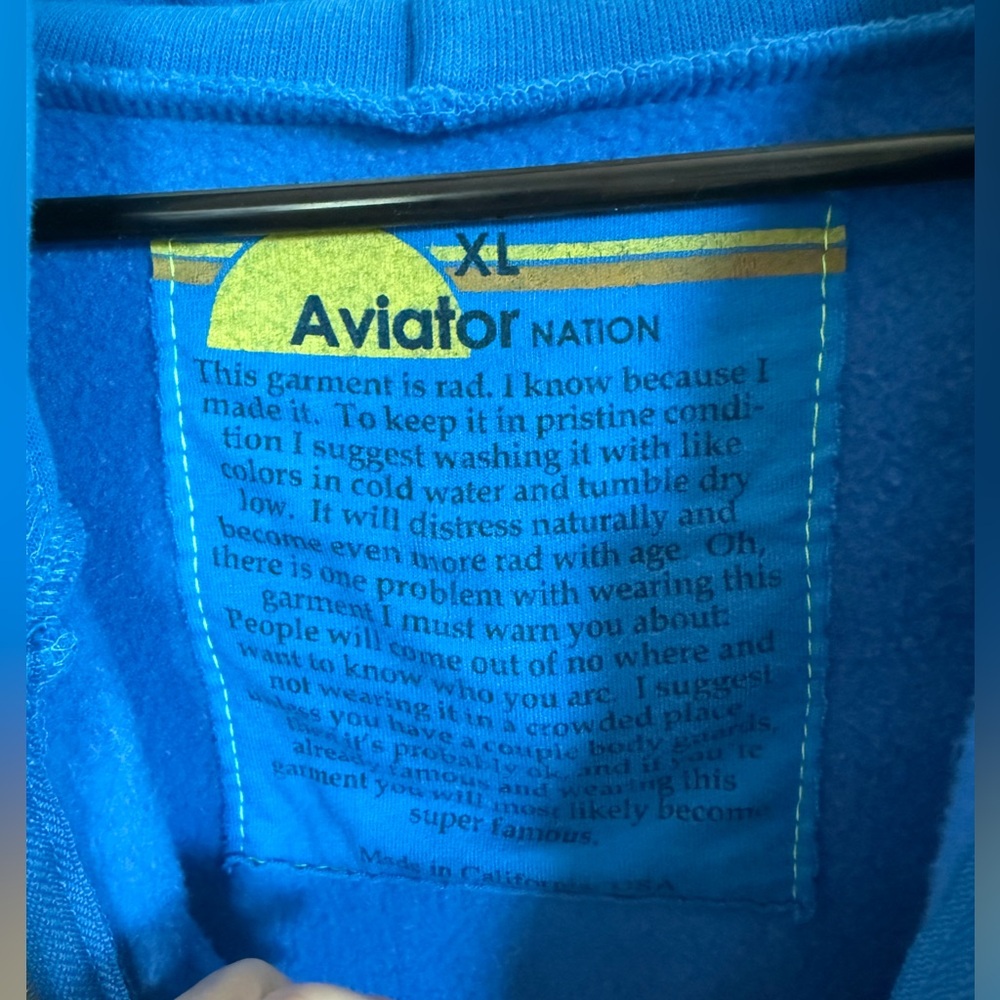 Aviator Nation Vintage Patch Zip Hoodie Relaxed Size XL Unisex - Picture 6 of 8